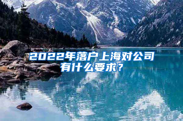 2022年落户上海对公司有什么要求？