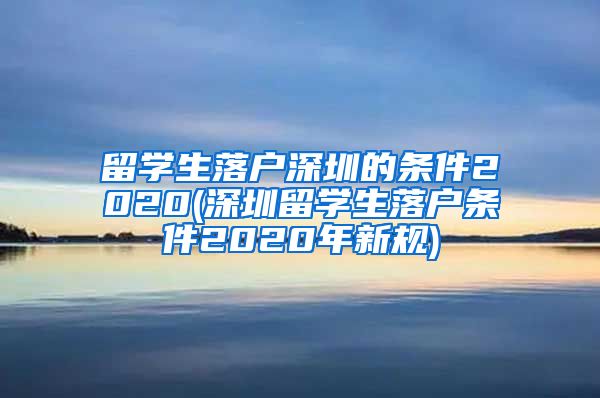 留学生落户深圳的条件2020(深圳留学生落户条件2020年新规)