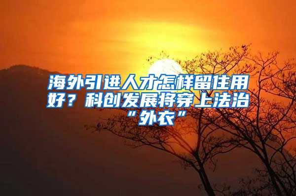 海外引进人才怎样留住用好？科创发展将穿上法治“外衣”