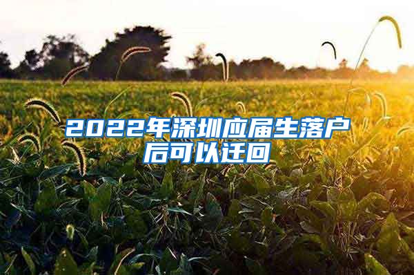 2022年深圳应届生落户后可以迁回