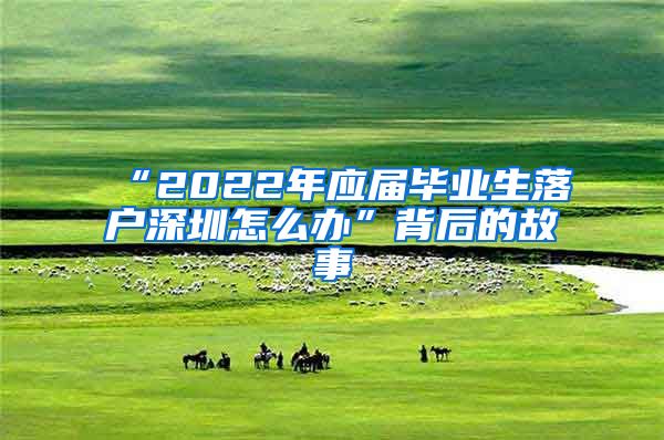 “2022年应届毕业生落户深圳怎么办”背后的故事