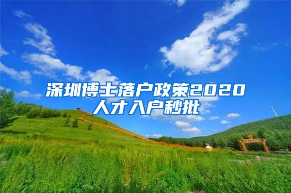 深圳博士落户政策2020人才入户秒批