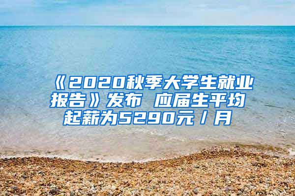 《2020秋季大学生就业报告》发布 应届生平均起薪为5290元／月