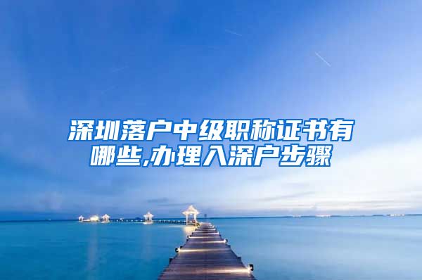 深圳落户中级职称证书有哪些,办理入深户步骤