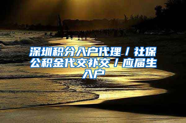 深圳积分入户代理／社保公积金代交补交／应届生入户