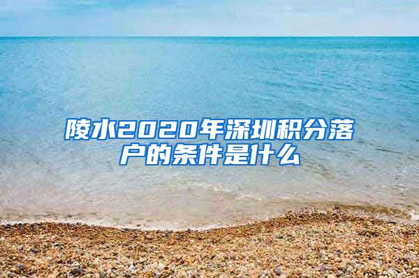 陵水2020年深圳积分落户的条件是什么