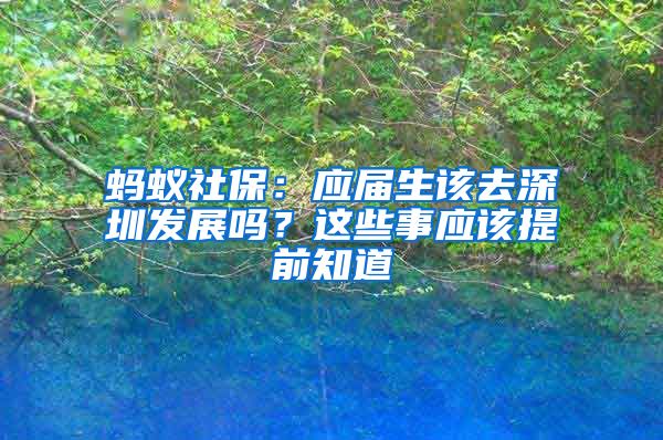 蚂蚁社保：应届生该去深圳发展吗？这些事应该提前知道