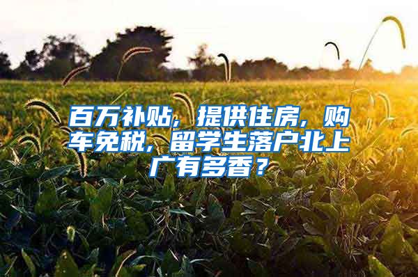 百万补贴, 提供住房, 购车免税, 留学生落户北上广有多香？