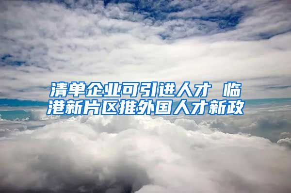 清单企业可引进人才 临港新片区推外国人才新政