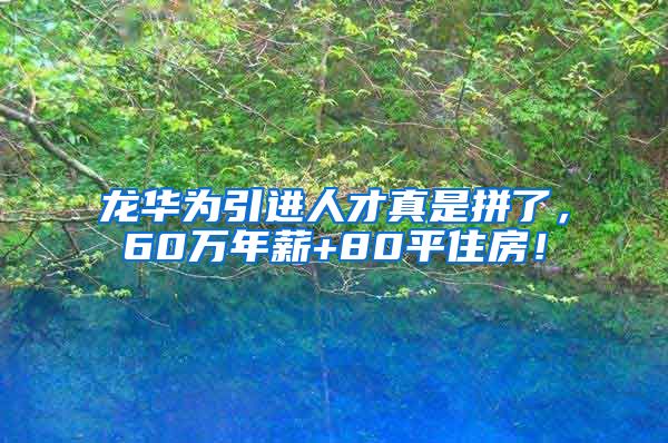 龙华为引进人才真是拼了，60万年薪+80平住房！