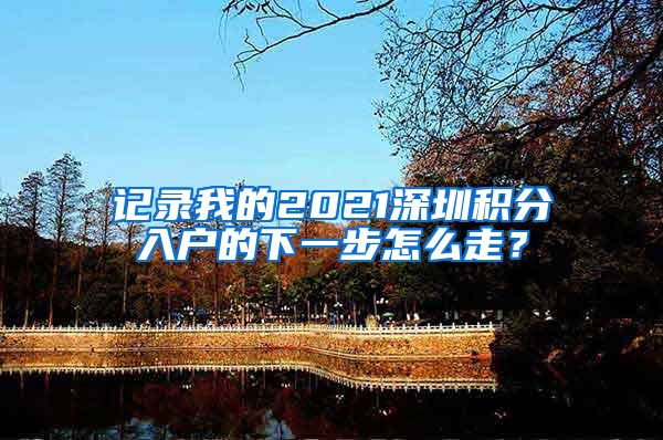 记录我的2021深圳积分入户的下一步怎么走？