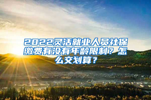 2022灵活就业人员社保缴费有没有年龄限制？怎么交划算？