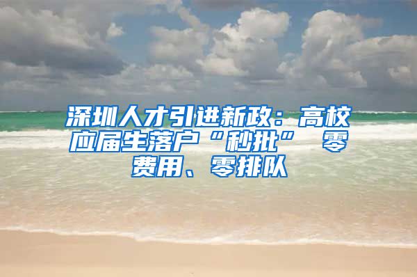 深圳人才引进新政：高校应届生落户“秒批” 零费用、零排队