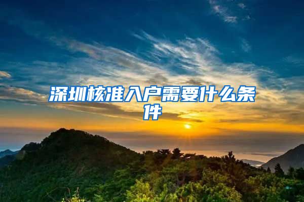 深圳核准入户需要什么条件