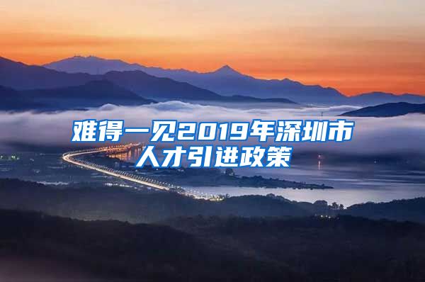 难得一见2019年深圳市人才引进政策