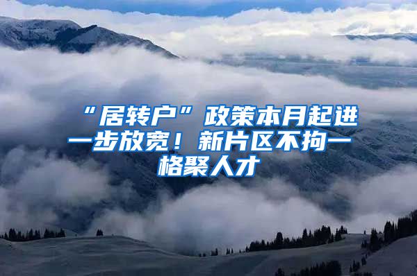 “居转户”政策本月起进一步放宽！新片区不拘一格聚人才