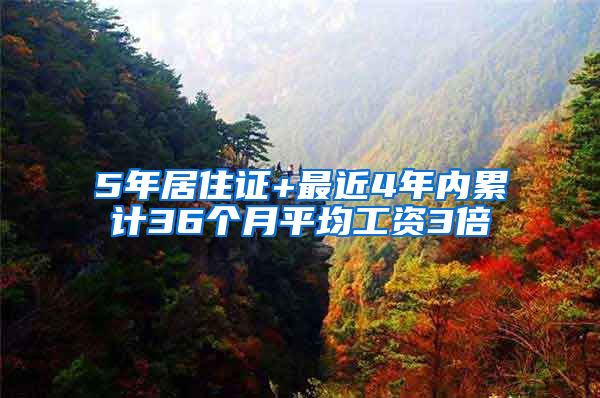 5年居住证+最近4年内累计36个月平均工资3倍