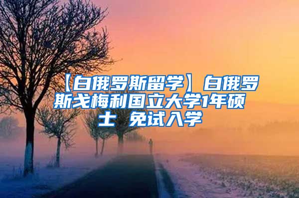 【白俄罗斯留学】白俄罗斯戈梅利国立大学1年硕士 免试入学