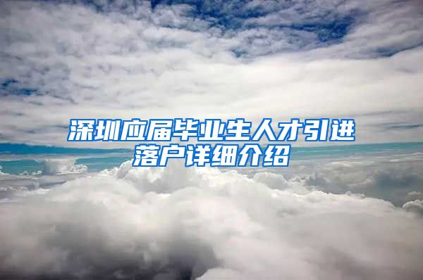 深圳应届毕业生人才引进落户详细介绍