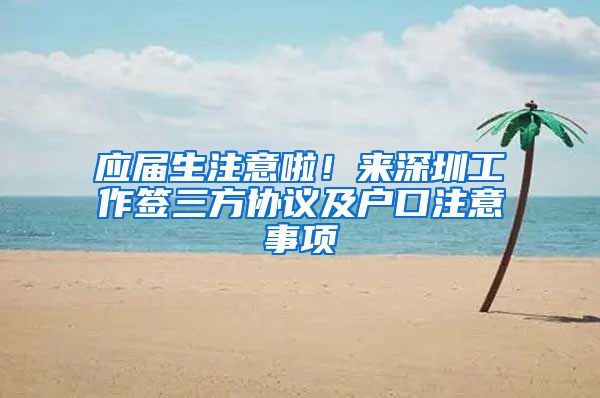 应届生注意啦！来深圳工作签三方协议及户口注意事项