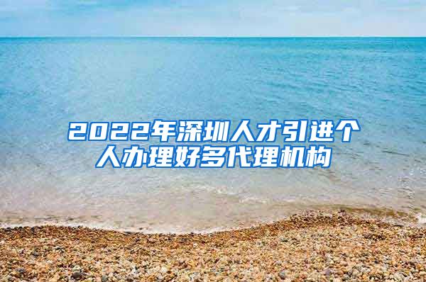 2022年深圳人才引进个人办理好多代理机构