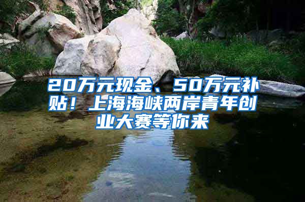 20万元现金、50万元补贴！上海海峡两岸青年创业大赛等你来