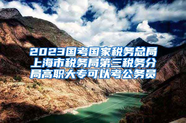 2023国考国家税务总局上海市税务局第三税务分局高职大专可以考公务员