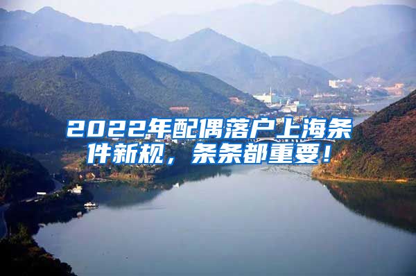 2022年配偶落户上海条件新规，条条都重要！