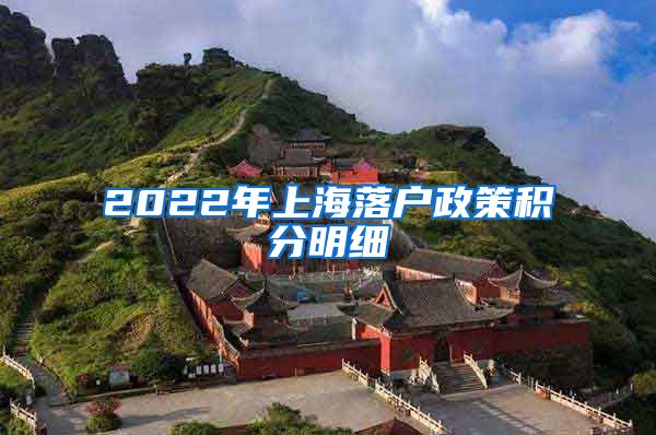 2022年上海落户政策积分明细