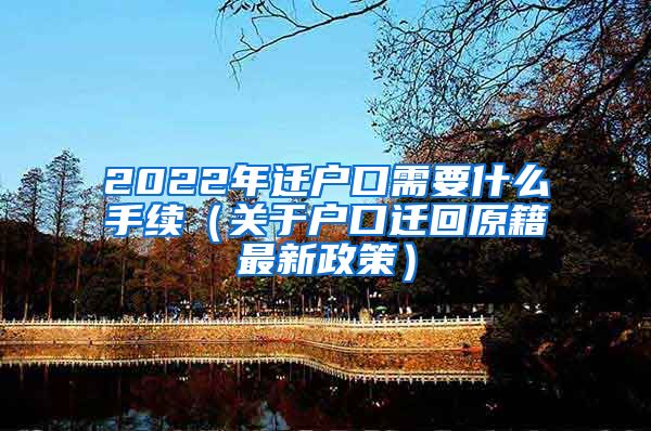 2022年迁户口需要什么手续（关于户口迁回原籍最新政策）