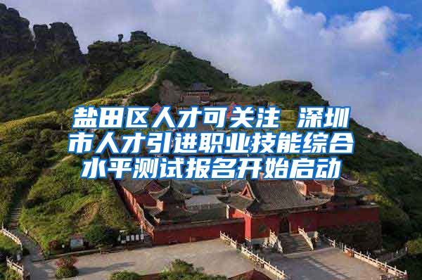 盐田区人才可关注 深圳市人才引进职业技能综合水平测试报名开始启动