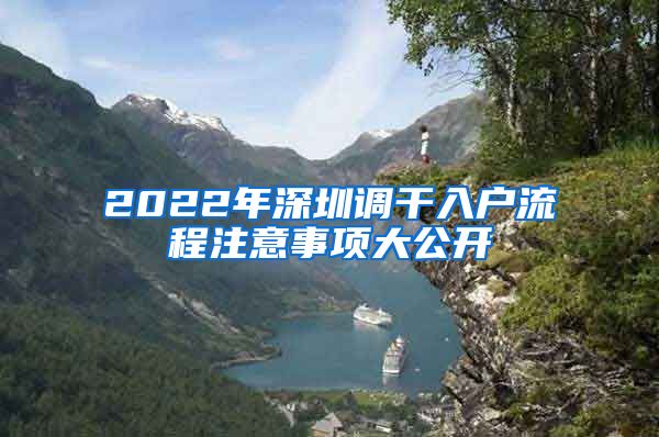 2022年深圳调干入户流程注意事项大公开