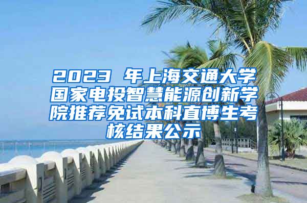 2023 年上海交通大学国家电投智慧能源创新学院推荐免试本科直博生考核结果公示