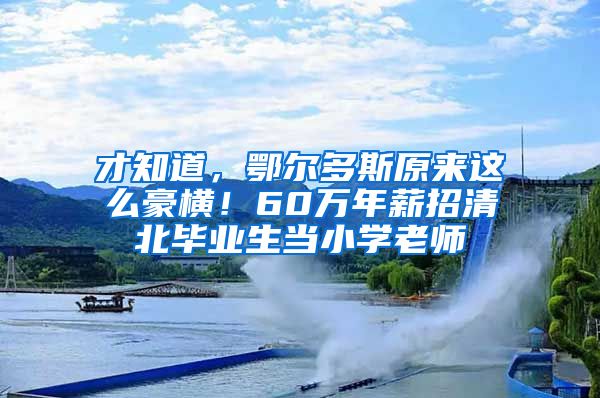 才知道，鄂尔多斯原来这么豪横！60万年薪招清北毕业生当小学老师