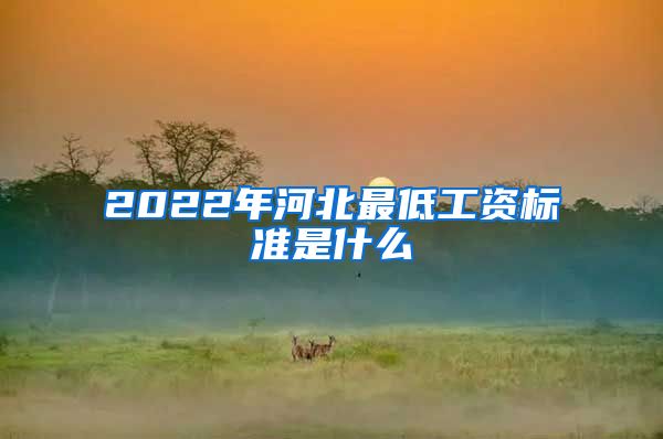 2022年河北最低工资标准是什么