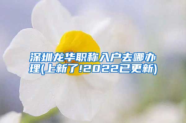 深圳龙华职称入户去哪办理(上新了!2022已更新)