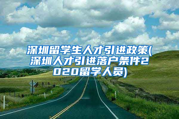 深圳留学生人才引进政策(深圳人才引进落户条件2020留学人员)