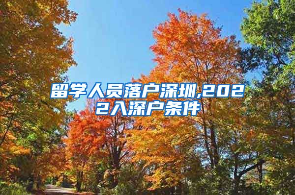 留学人员落户深圳,2022入深户条件