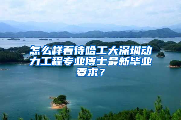 怎么样看待哈工大深圳动力工程专业博士最新毕业要求？