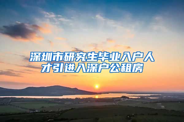 深圳市研究生毕业入户人才引进入深户公租房