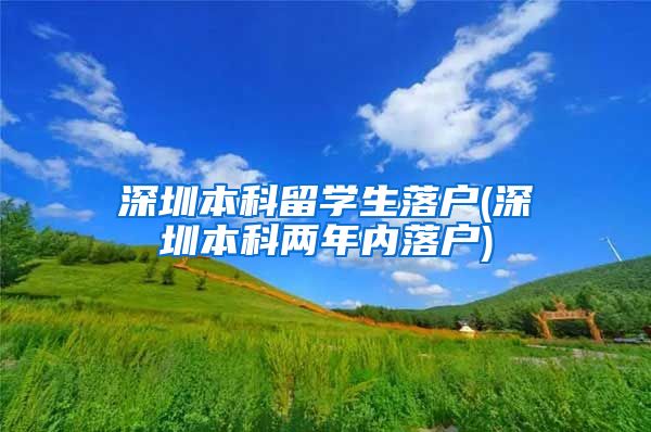 深圳本科留学生落户(深圳本科两年内落户)