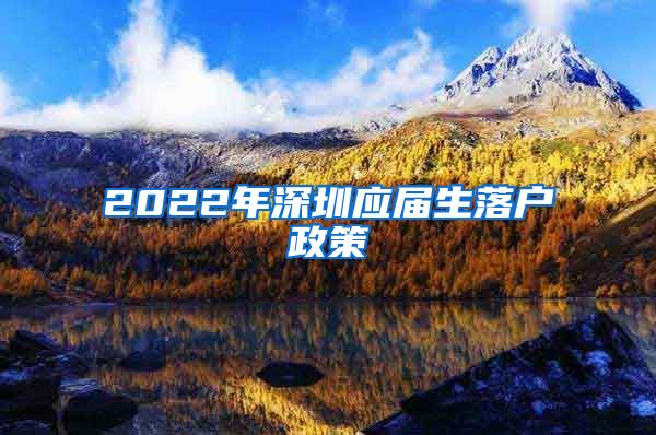 2022年深圳应届生落户政策