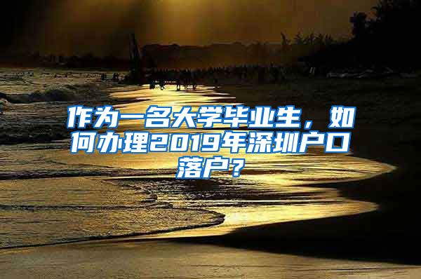 作为一名大学毕业生，如何办理2019年深圳户口落户？