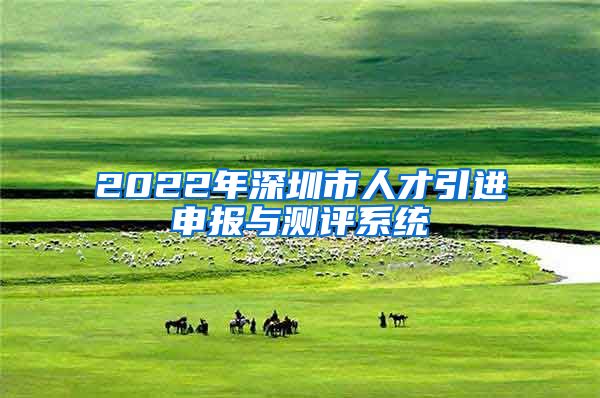 2022年深圳市人才引进申报与测评系统