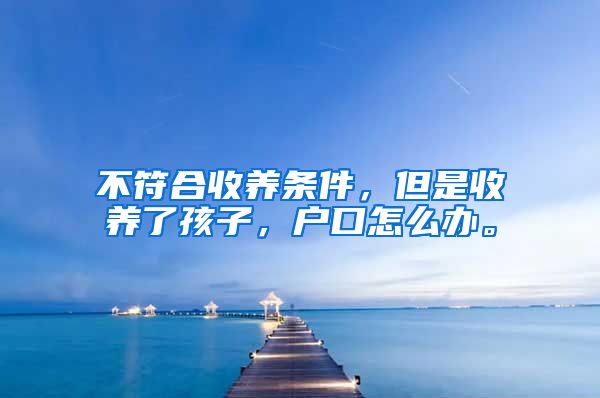 不符合收养条件，但是收养了孩子，户口怎么办。