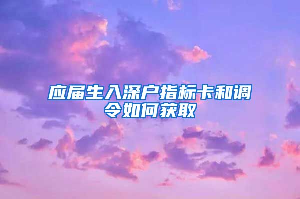 应届生入深户指标卡和调令如何获取