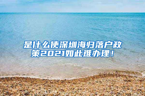 是什么使深圳海归落户政策2021如此难办理！