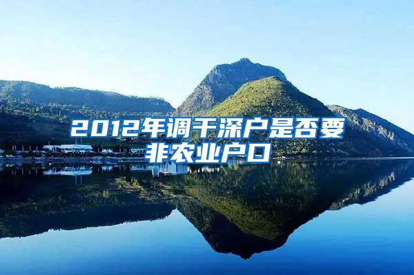 2012年调干深户是否要非农业户口