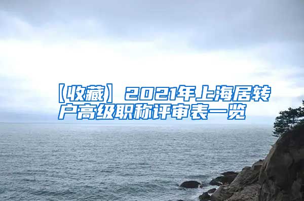 【收藏】2021年上海居转户高级职称评审表一览