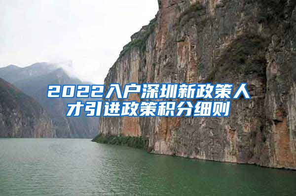 2022入户深圳新政策人才引进政策积分细则